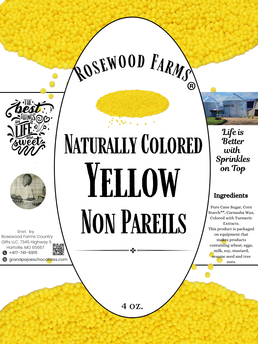 Naturally Colored Yellow NonPareils - Grandpa Joe's Chocolates