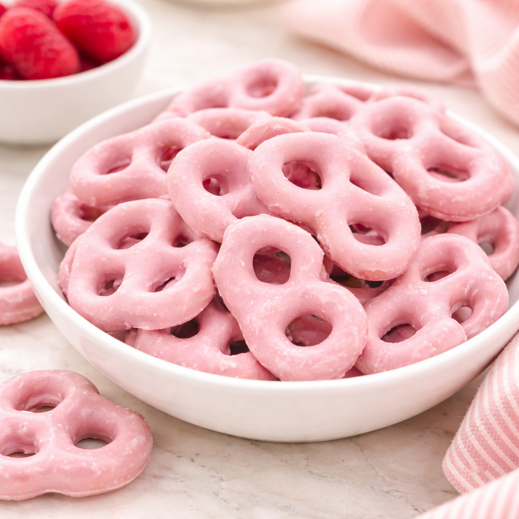 Raspberry Yogurt Pretzels - Grandpa Joe's Chocolates