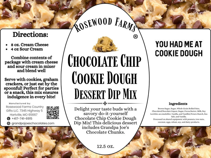Chocolate Chip Cookie Dough Dip Mix - Grandpa Joe's Chocolates