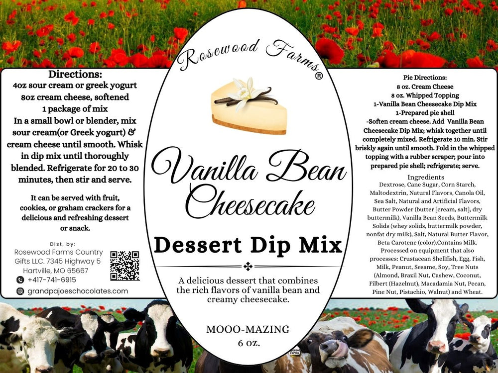 Vanilla Bean Cheesecake Dessert Dip Mix. - Grandpa Joe's Chocolates