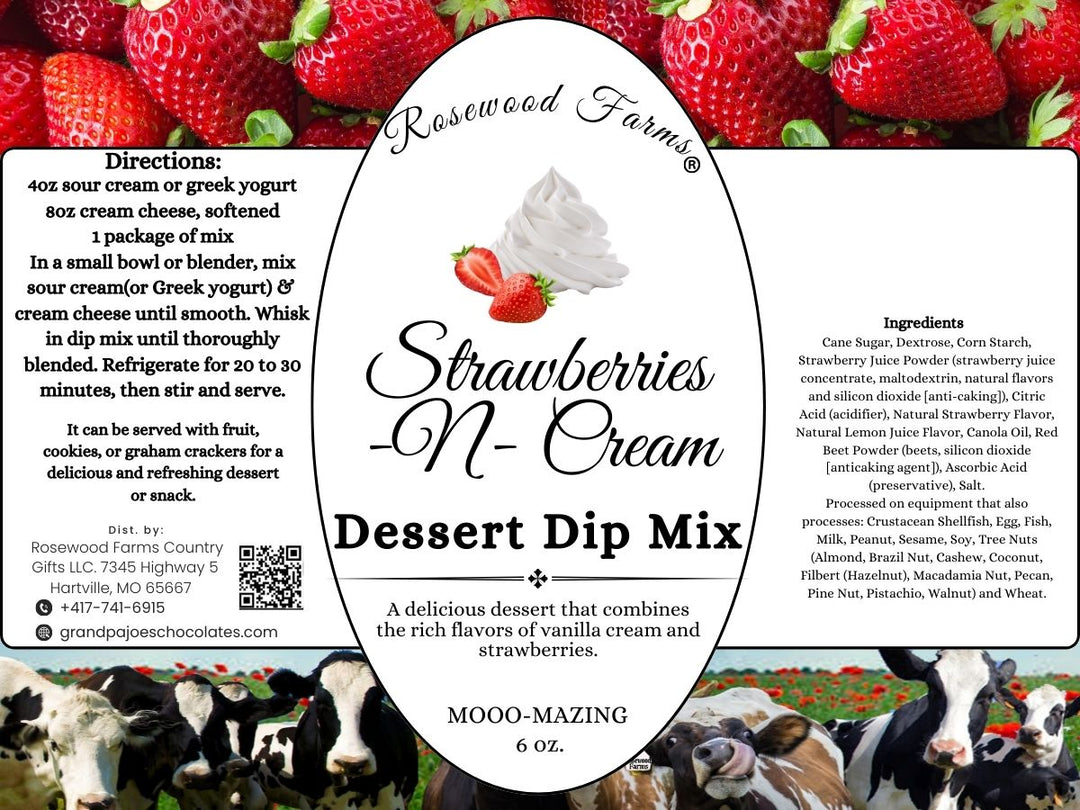 Strawberries-N-Cream Dessert Dip Mix - Grandpa Joe's Chocolates