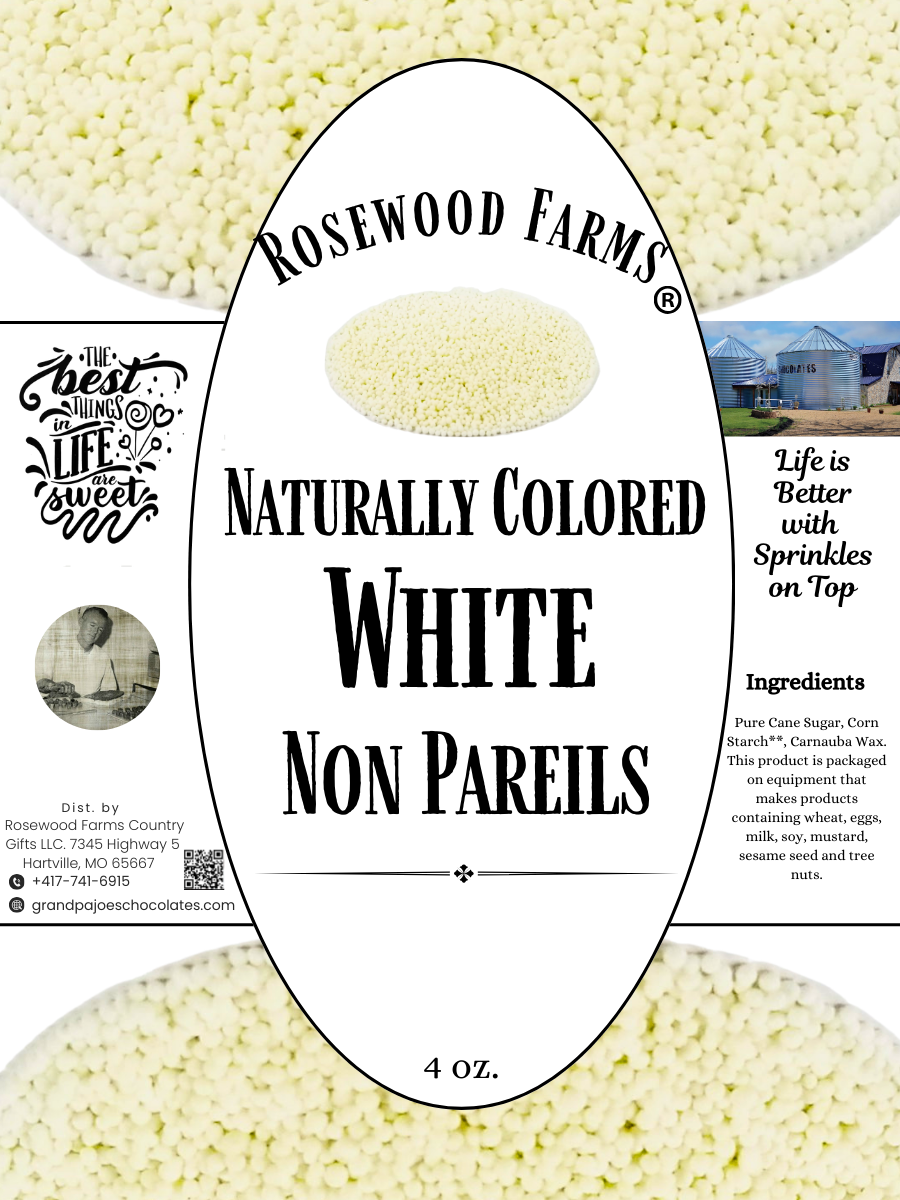 Naturally Colored White NonPareils - Grandpa Joe's Chocolates