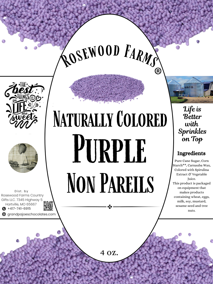 Naturally Colored Purple NonPareils - Grandpa Joe's Chocolates