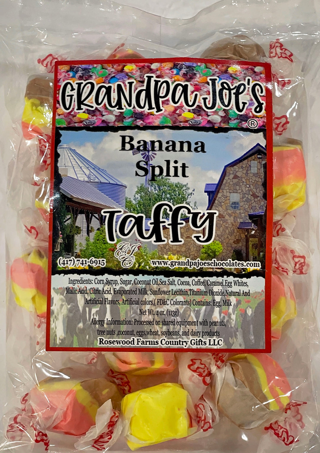 Banana Split Taffy - Grandpa Joe's Chocolates