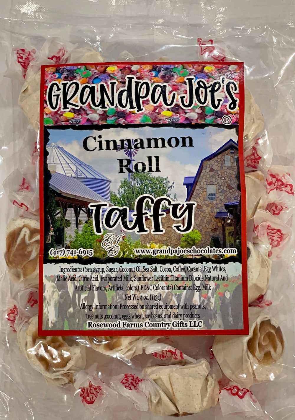 Cinnamon Roll Taffy - Grandpa Joe's Chocolates