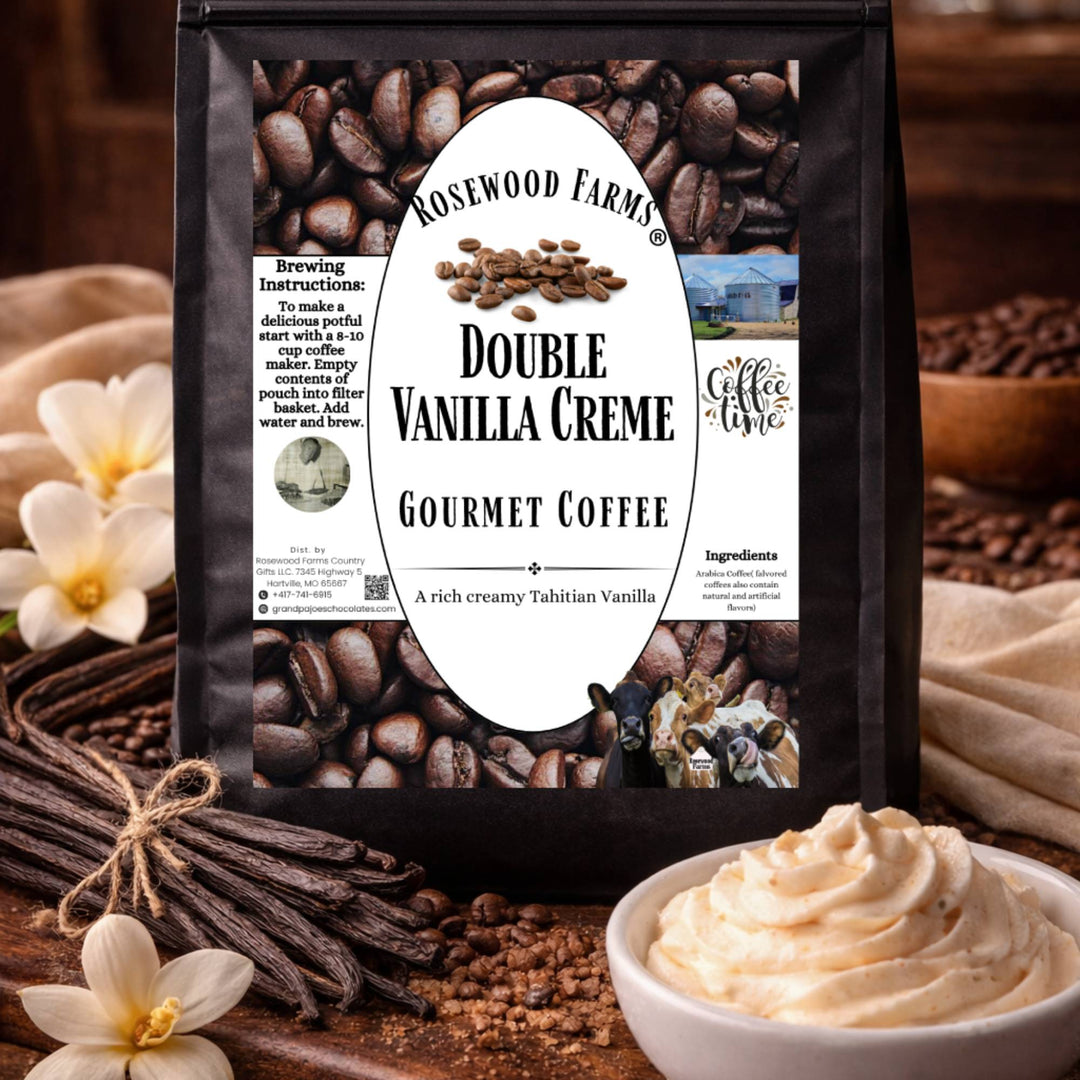 Double Vanilla Crème Coffee – Whole Bean or Ground - Grandpa Joe's Chocolates