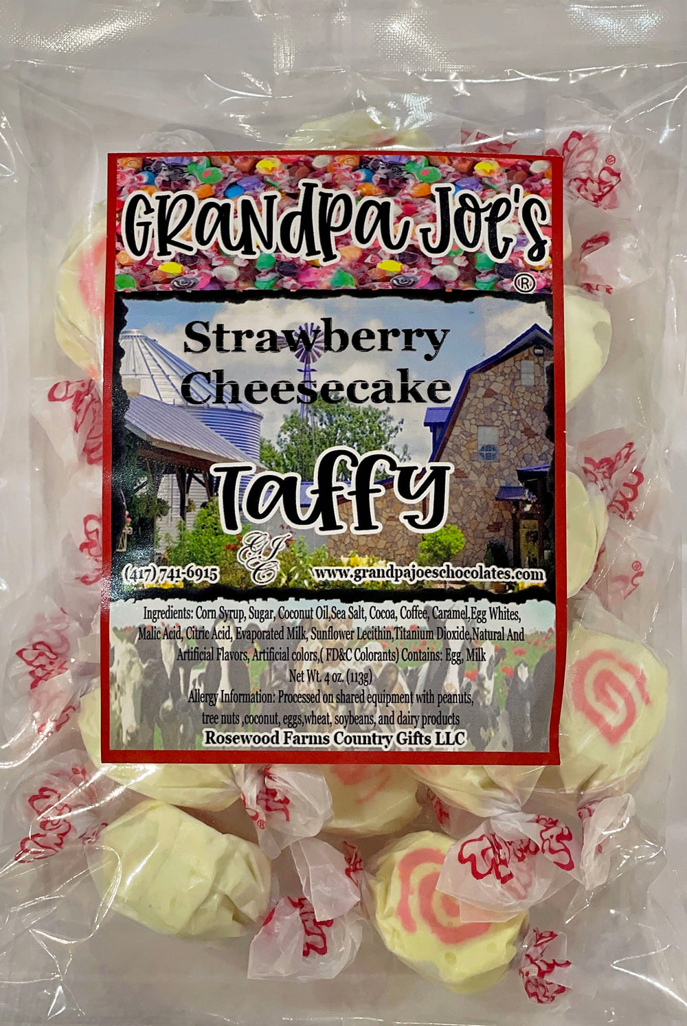 Strawberry Cheesecake Taffy - Grandpa Joe's Chocolates
