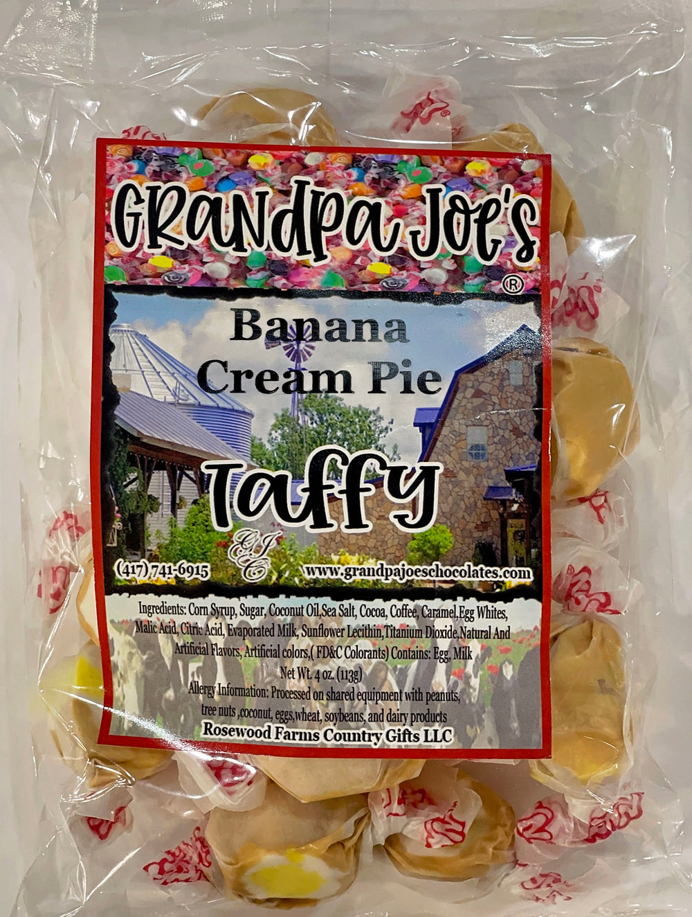 Banana Cream Pie Taffy - Grandpa Joe's Chocolates