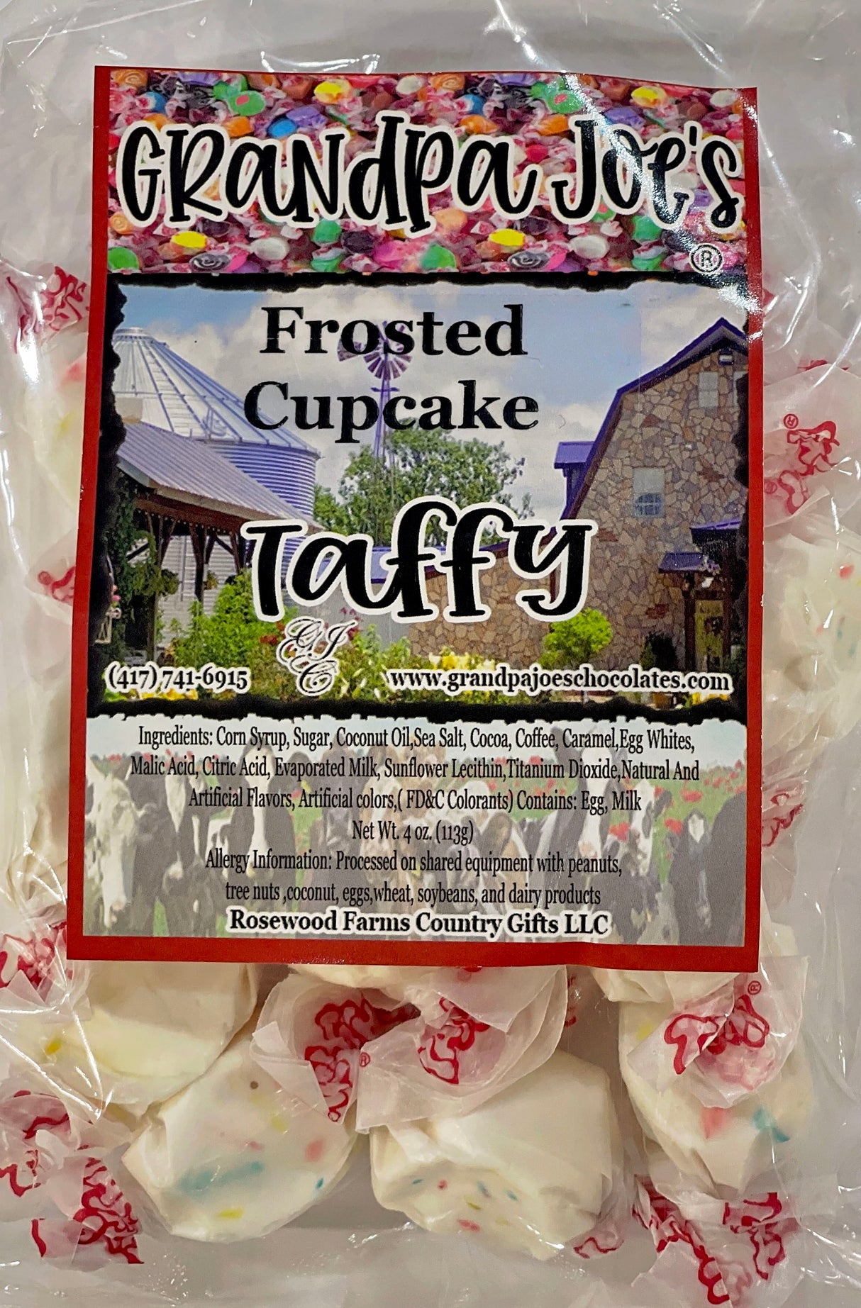 Frosted Cupcake Taffy - Grandpa Joe's Chocolates