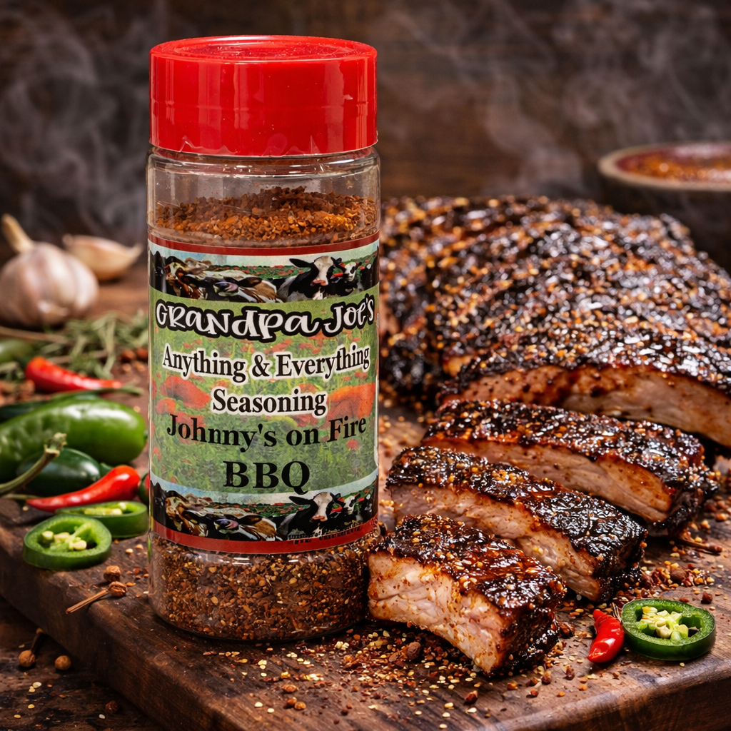 Grandpa Joe's Johnny's on Fire BBQ Anything & Everything Seasoning - Grandpa Joe's Chocolates