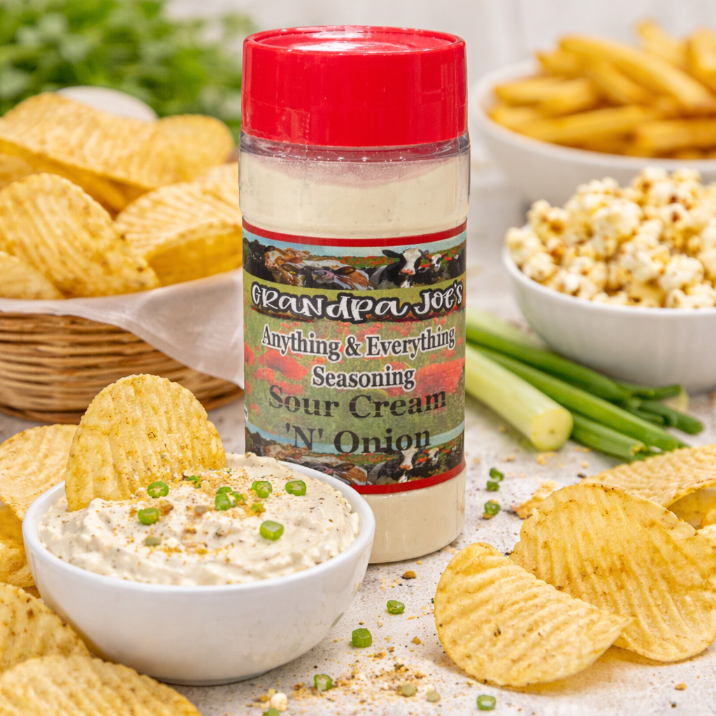 Grandpa Joe's Sour Cream 'N' Onion Anything & Everything Seasoning - Grandpa Joe's Chocolates
