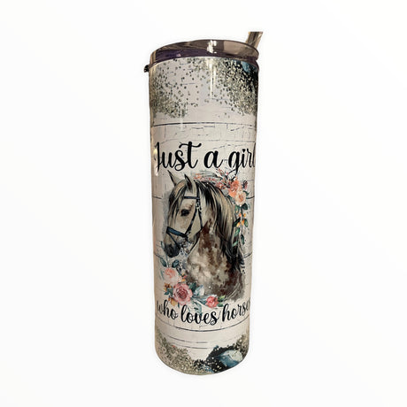 Just a Girl Who Loves Horses Tumbler - Grandpa Joe's Chocolates